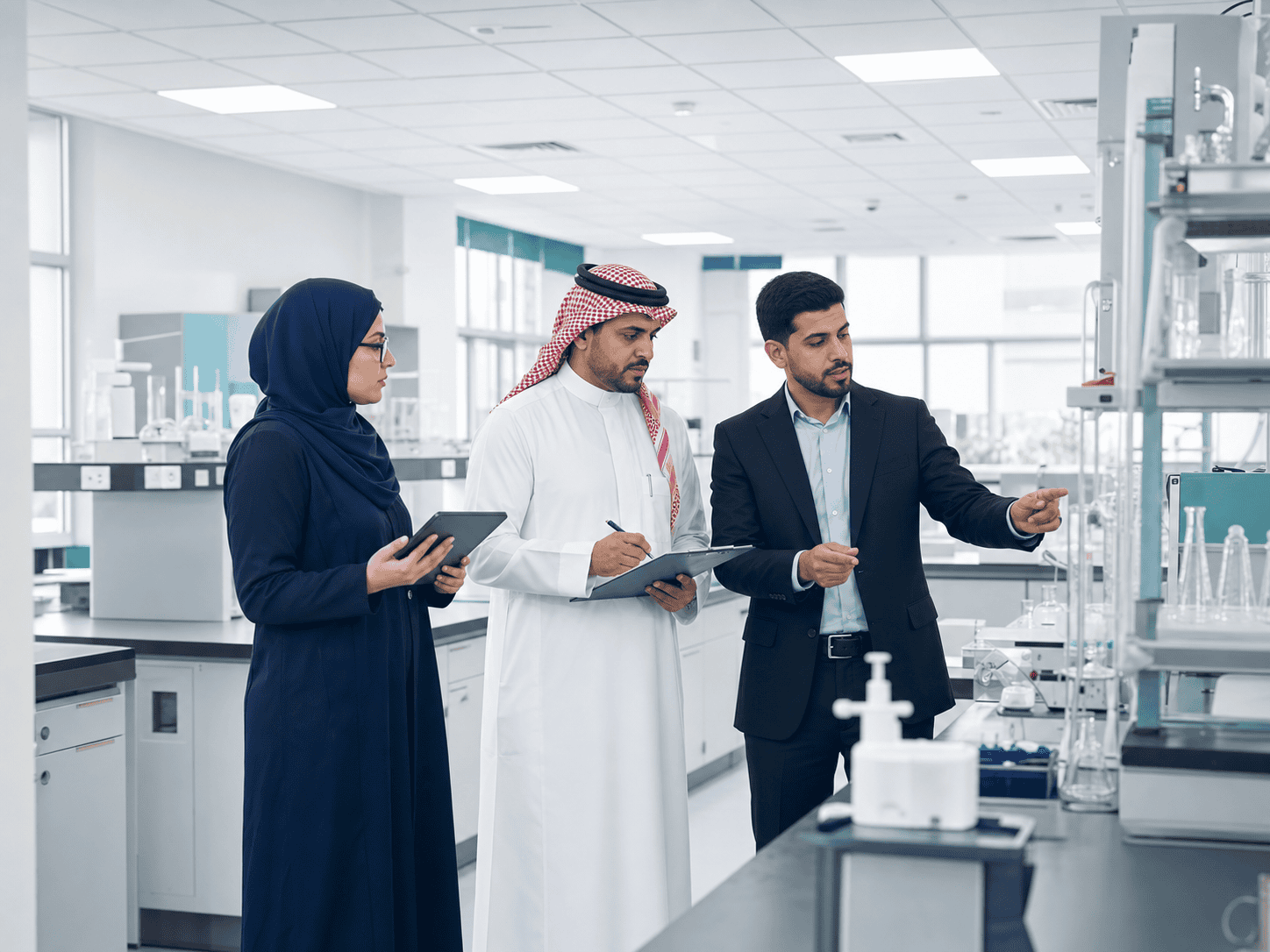 مختصون يفحصون جاهزية مختبر جامعي للترخيص
